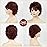 Short Ombre Red Curly Wigs for White Women Layered Red Mixed Brown Pixie Cut Wig with Bangs Synthetic Natural Looking Daily Party Wig 6 Inch