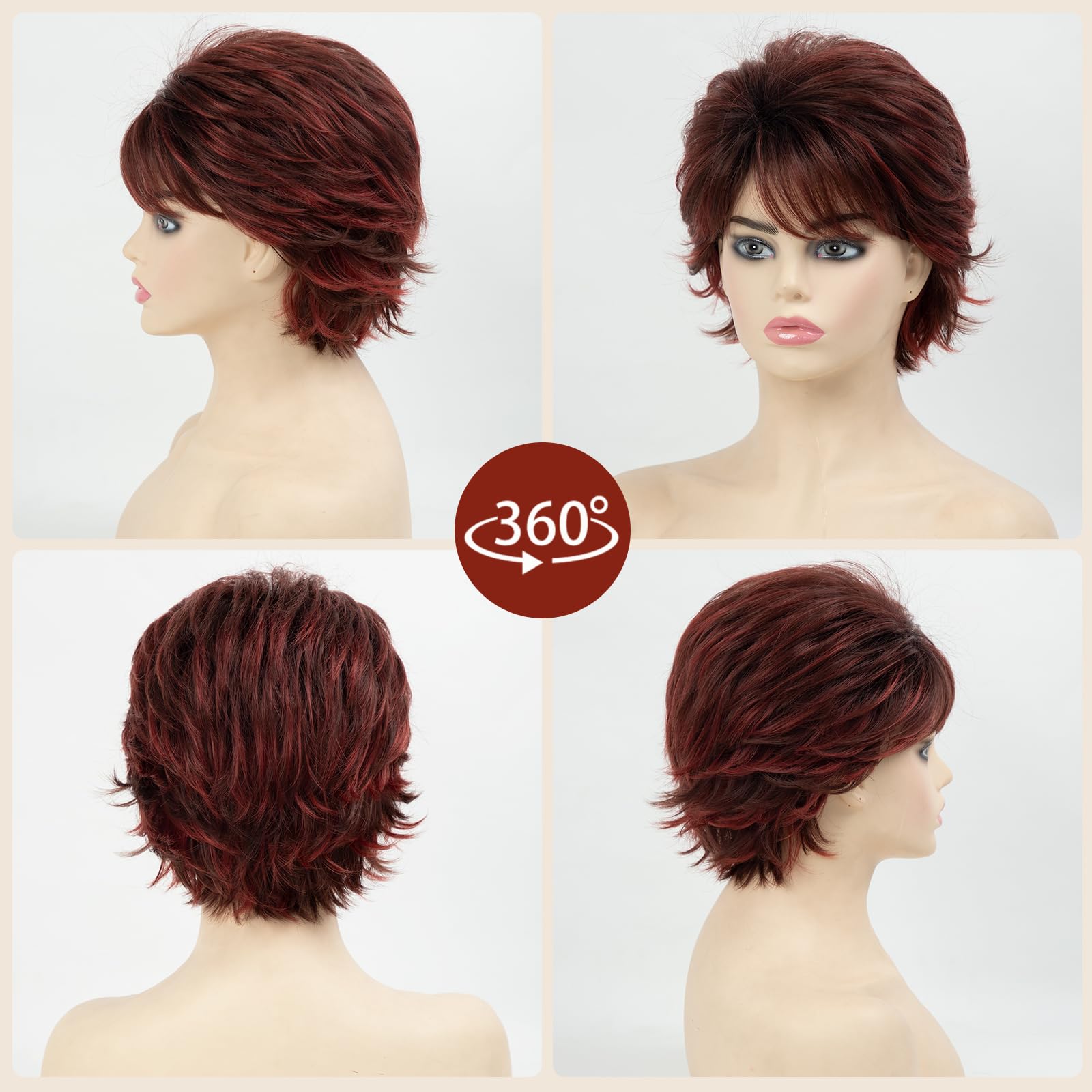 Amazon.com : Short Ombre Red Curly Wigs for White Women 