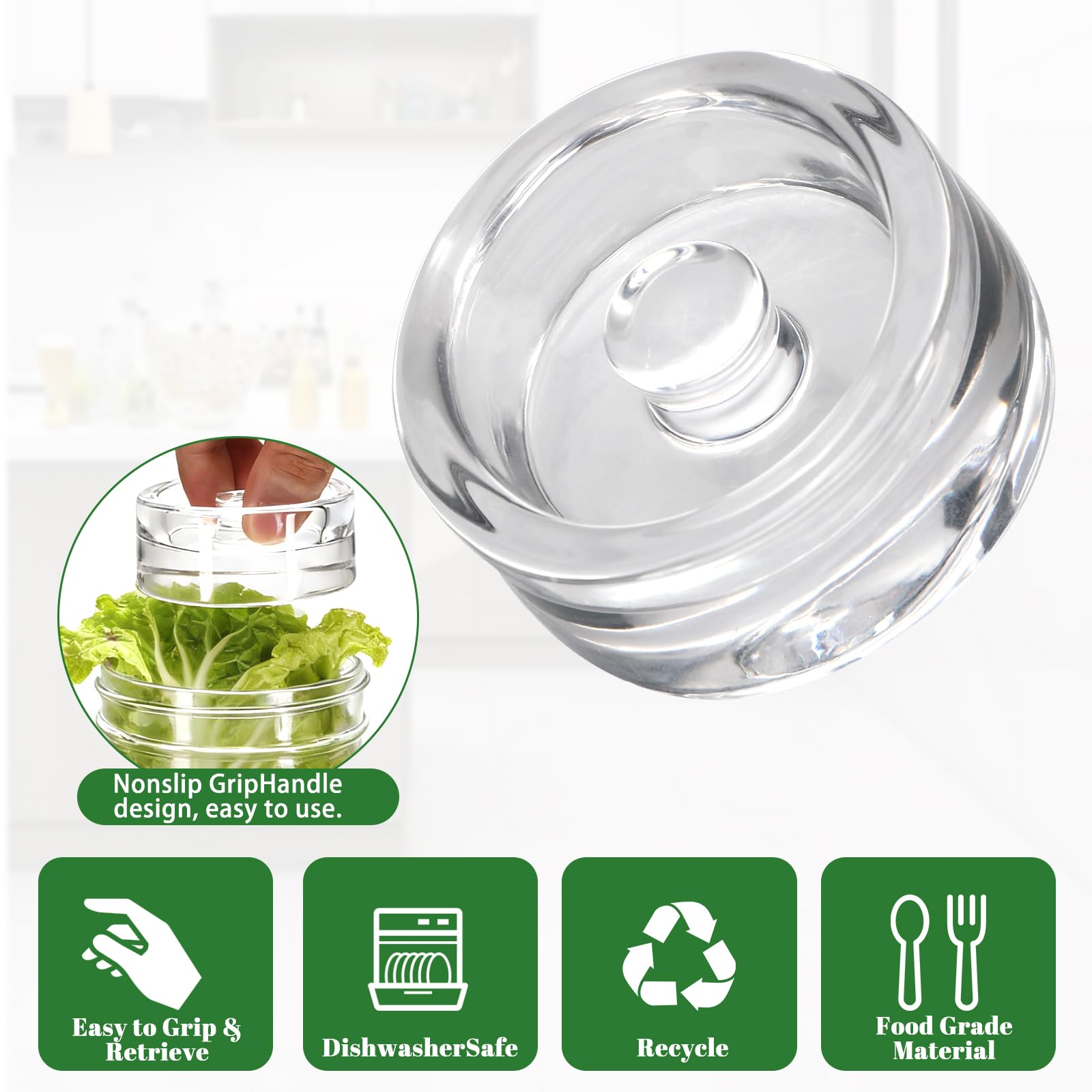 Frasco De Fermentación De Vidrio 1 Litro con Pesas y Bloqueo de Aire Kit para Kimchi Kombucha Chucrut