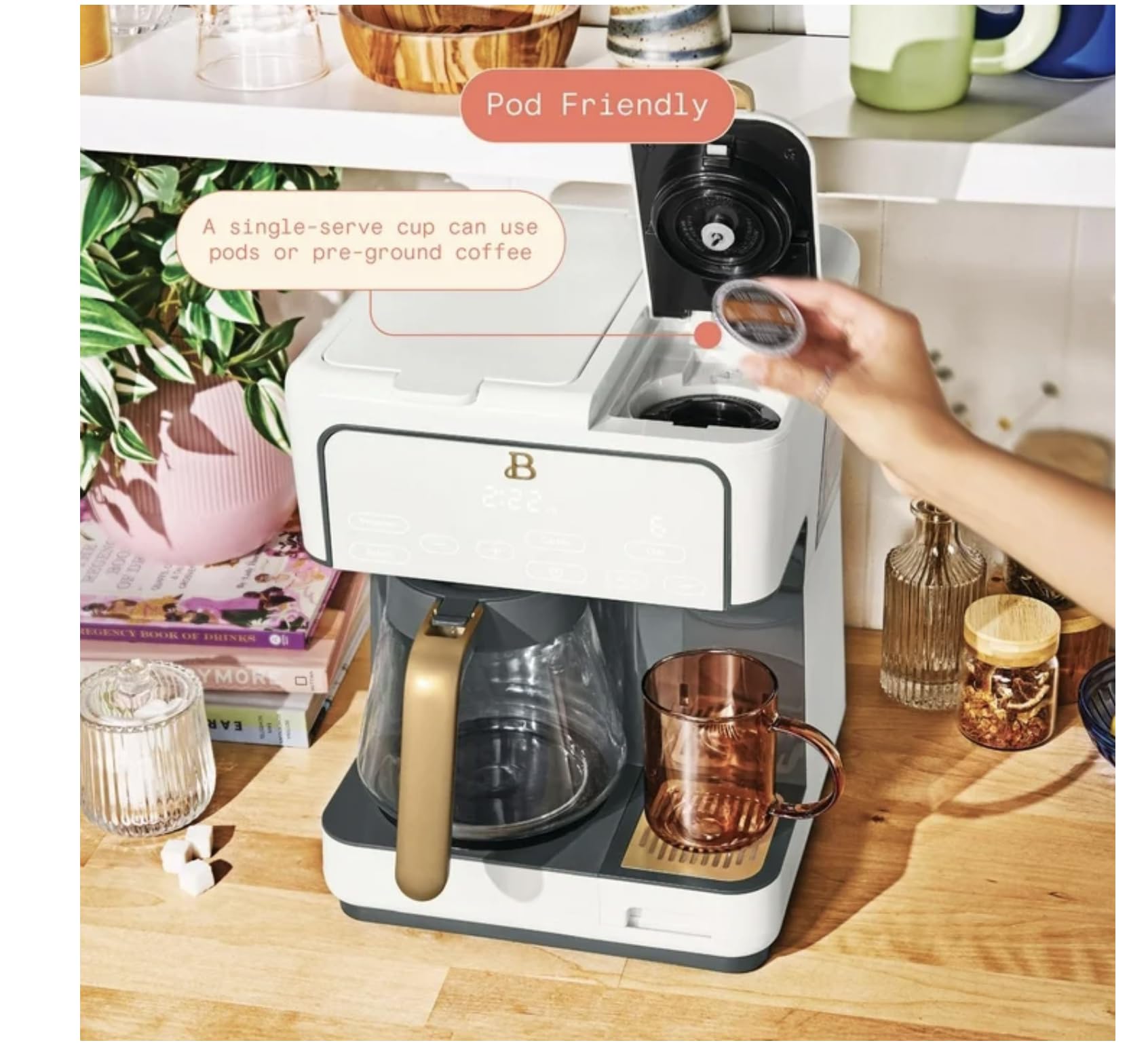 Amazon.com: Multi-Brew Coffee Maker 12-cup carafe or a single-serve cup  (white): Home & Kitchen