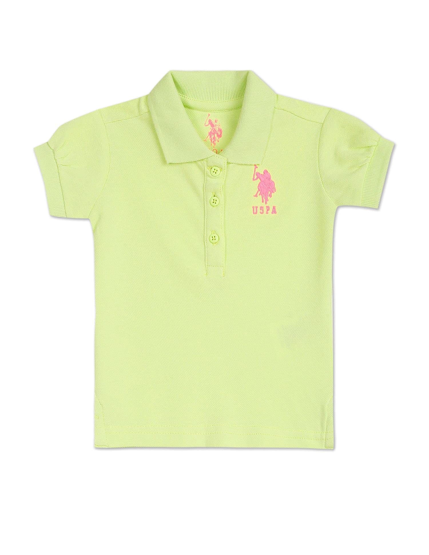 U.S. POLO ASSN.Girl's Cotton Regular Fit Polo T-Shirt