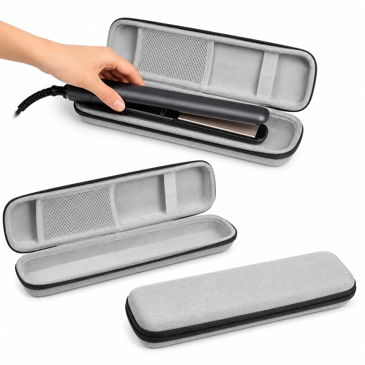 FOMIYES Straightener Travel Case Shockproof Curling Iron Holder for Home Storage Pouch for Hair Tools Grey-image-34