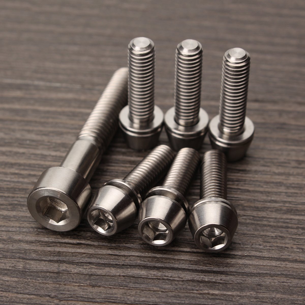 7Pcs Ti Titane Boulon Kit Vis M5 M6 Ensemble Conique