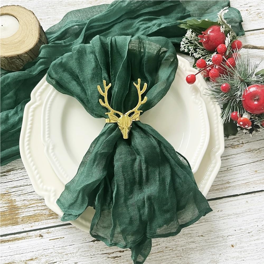 cotton napkins， 20PCSs,Gauze Napkins For Xmas New Year Decoration Dinner Birthday Home Party Wedding Table Decor(Light Green)