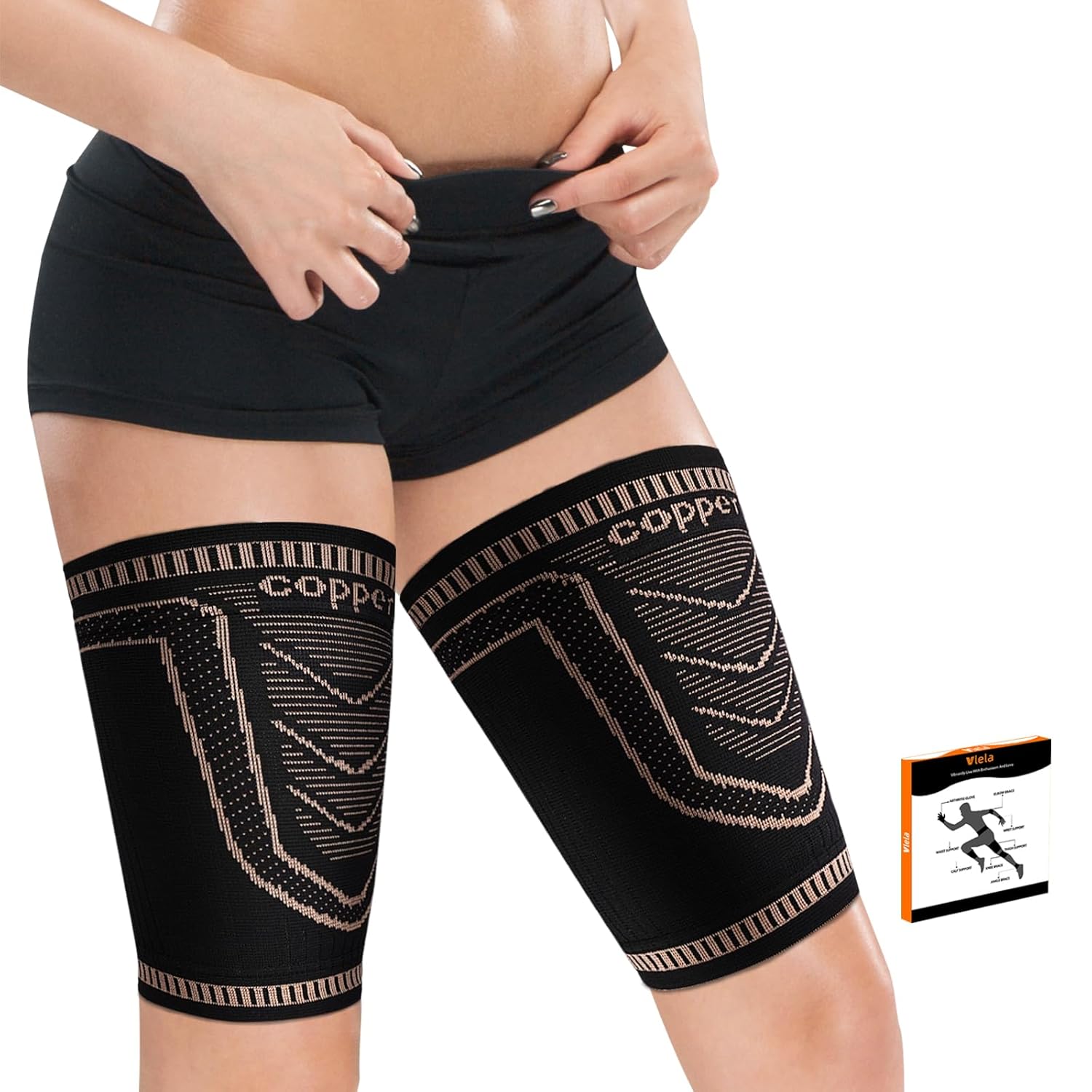 Hamstring Compression Sleeve(1 pair),Upper Thigh Compression Sleeve for