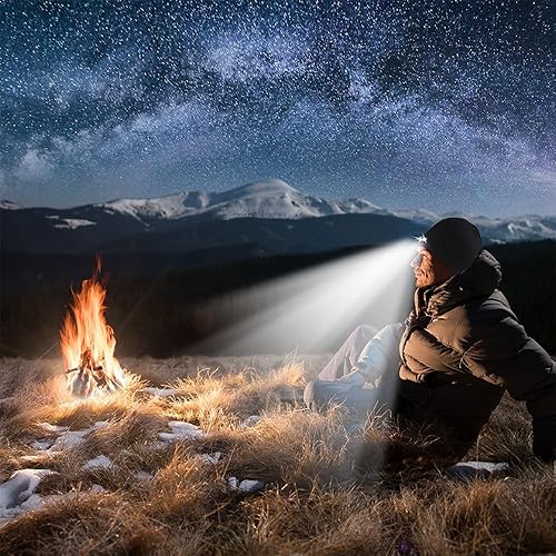 Miniatura 9 de POWERCAP - Gorro con luz LED 3555, muy brillante, para manos libres, faros delanteros, con batería, de forro polar de compresión