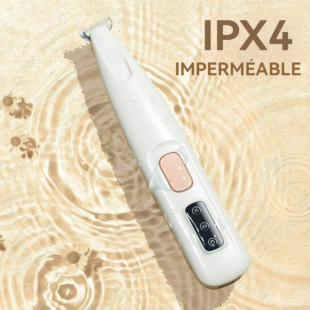 Patounet Tondeuse de Précision pour Chat, Tondeuse Patounet Chat, Tondeuse Chien Silencieuse avec des Lumières LED, Étanche IPX4, pour Pattes, Yeux, Oreilles, Visage et les Fesses (1 article)