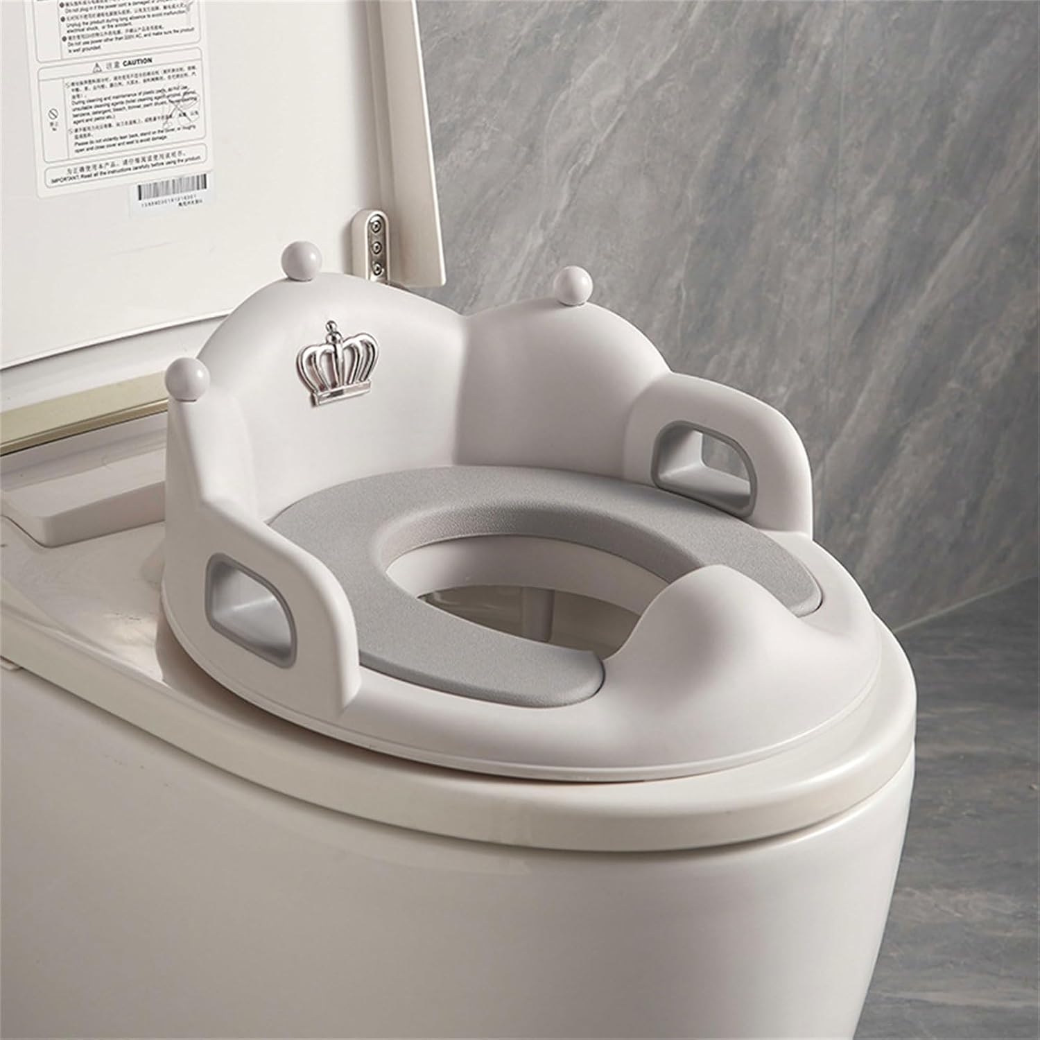 Baby Potty Training Toilet Seats With Handles Splash Guard Rubber Rims And Detachable Soft Cushion Toilet Adjustable Potty Training