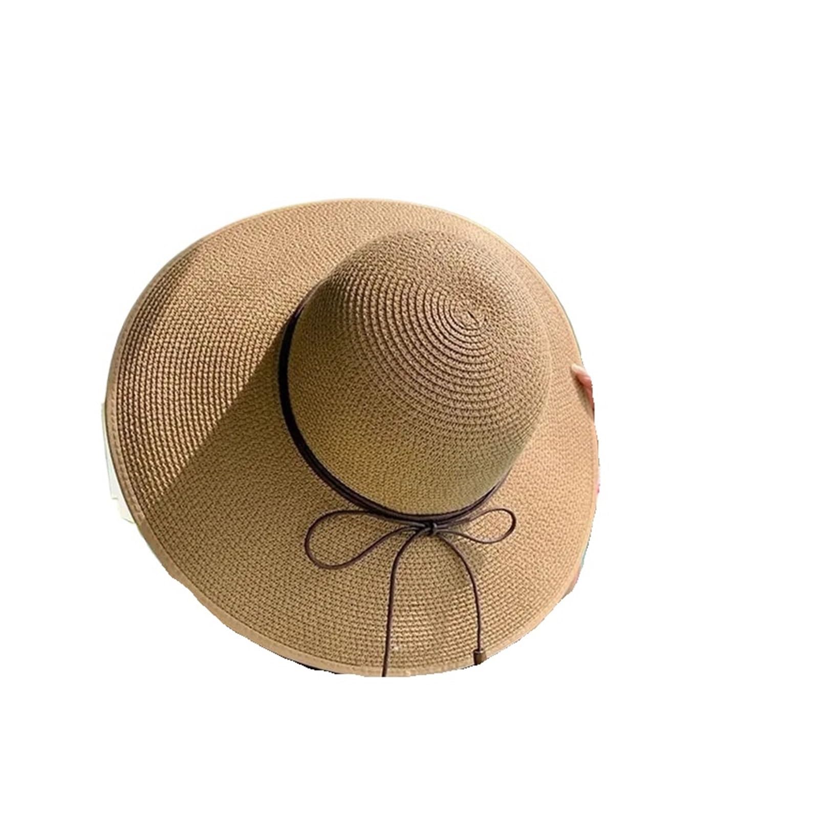 Generico Cappello da sole in paglia donna, a tesa larga estiva, con cinturino, accessori viaggio for vacanze al mare all'aperto