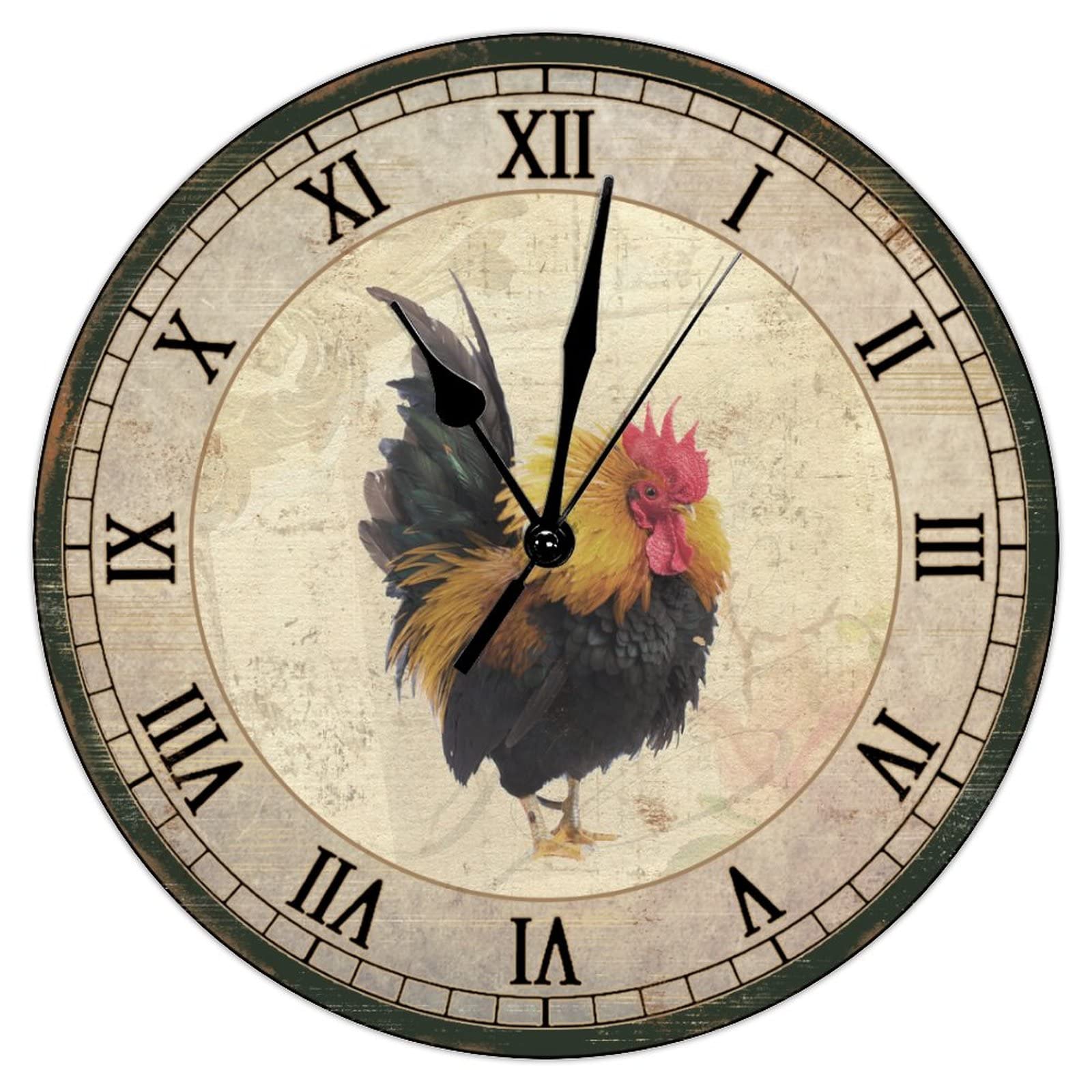 Horloge murale en bois sans tic-tac grande taille 38,1 cm