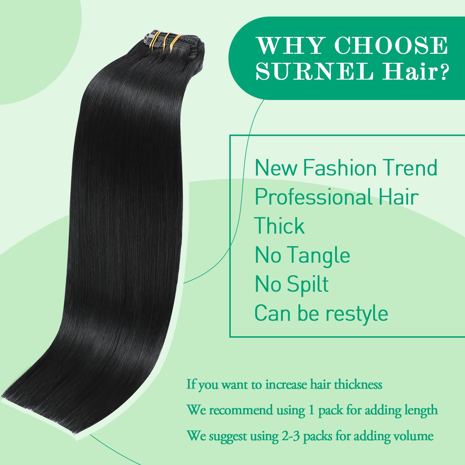 SURNEL Extensiones Clip Pelo Natural 100g 35cm 6 Piezas Castaño Chocolate Extensiones De Clip De Humano Real Extensiones Pelo Natural Remy (C#4-35cm) — view 103