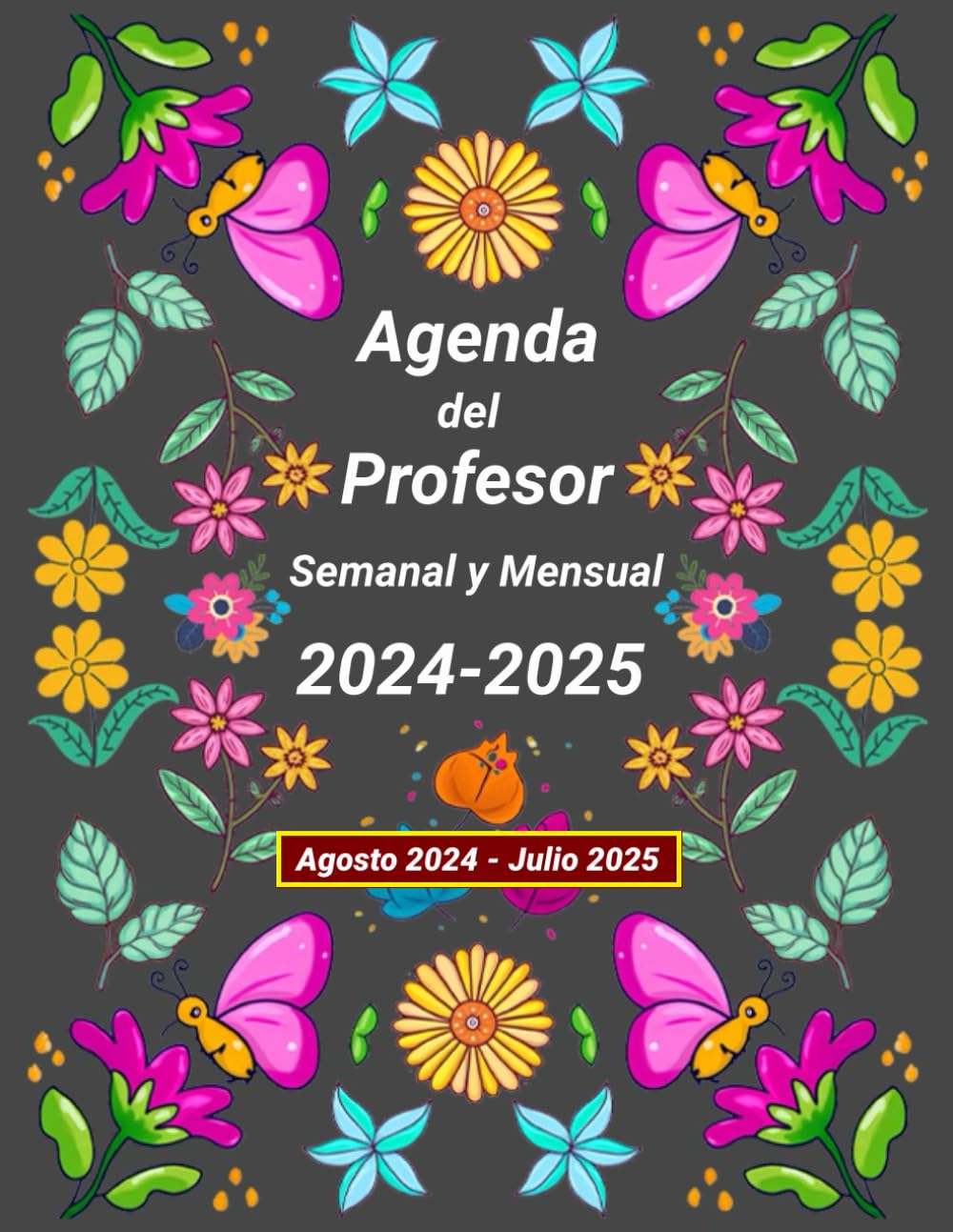 Agenda Para Profesores Semanal y Mensual: Planificador y cuaderno para profesores de infantil, primaria, secundaria o bachiller | una semana en dos páginas | Agosto a Julio | Tamaño A4