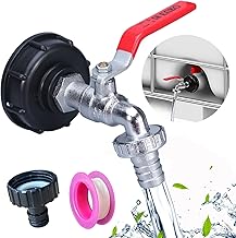 Bikasun IBC Auslaufhahn, 1000L Wassertank Wasserhahn aus Legierung Kugelhahn mit 3/4 Zoll Anschluss IBC Adapter für Wassertank Wasserhahn, Regenwassertank IBC Tank Zubehör