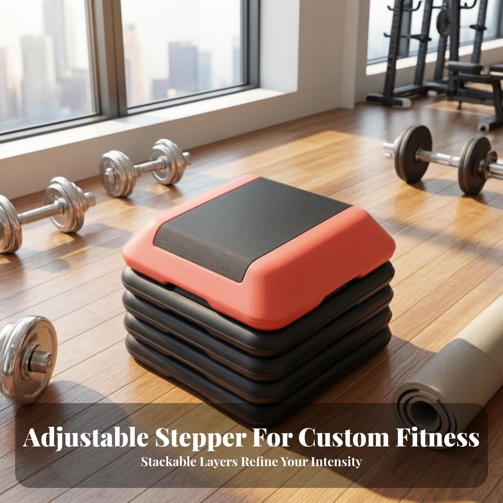 Step da Aerobica Compatto Struttura Robusta a Strati, Resistente, Piattaforma Fitness, per Casa