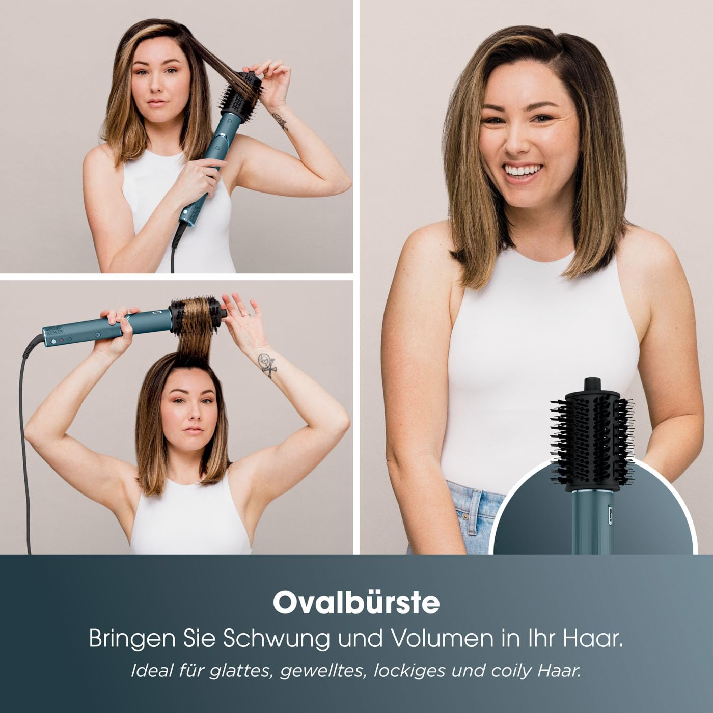 Shark FlexStyle Limited Edition Geschenkset 5-in-1 Air Styler & Haartrockner, Curler, FrizzFighter Finishing Tool, Ovalbürste, Konzentrator, Aufbewahrungstasche, Keine Hitzeschäden, Türkis HD450TLEU