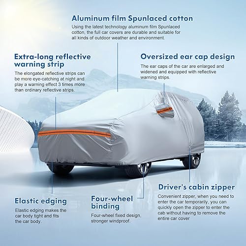 Miniatura 6 de KEYOOG La funda completa de 6 capas para automóvil es impermeable para todo tipo de clima, universal en todas las estaciones, prevención de nieve,