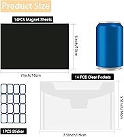 Vista 4 de 28 sobres de almacenamiento troquelados con hojas magnéticas de 0.039 in de grosor para almacenamiento de troqueles, bolsillos de almacenamiento