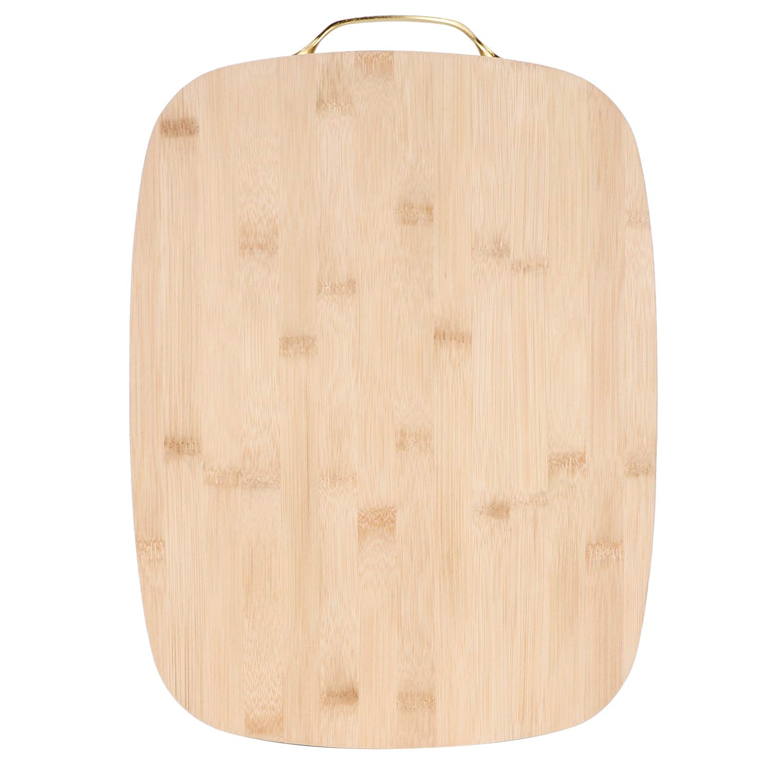 Cocoarm Bambusowa Deska do Krojenia Deska do Krojenia 40 X 30 X 3,4 Cm Prostokątna Ciasta z Metalowym Uchwytem Grube Bambusowe Narzędzie Kuchenne Przygotowywania Posiłków Krojenie Chleba Mięso Warzywa