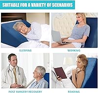 Vista 10 de Foam Bed Wedge Pillow Set - Reading Pillow & Back Support Wedge Pillow for Sleeping - 2 Separated Sit Up Pillows - Angled Bed Pillow, Triangle