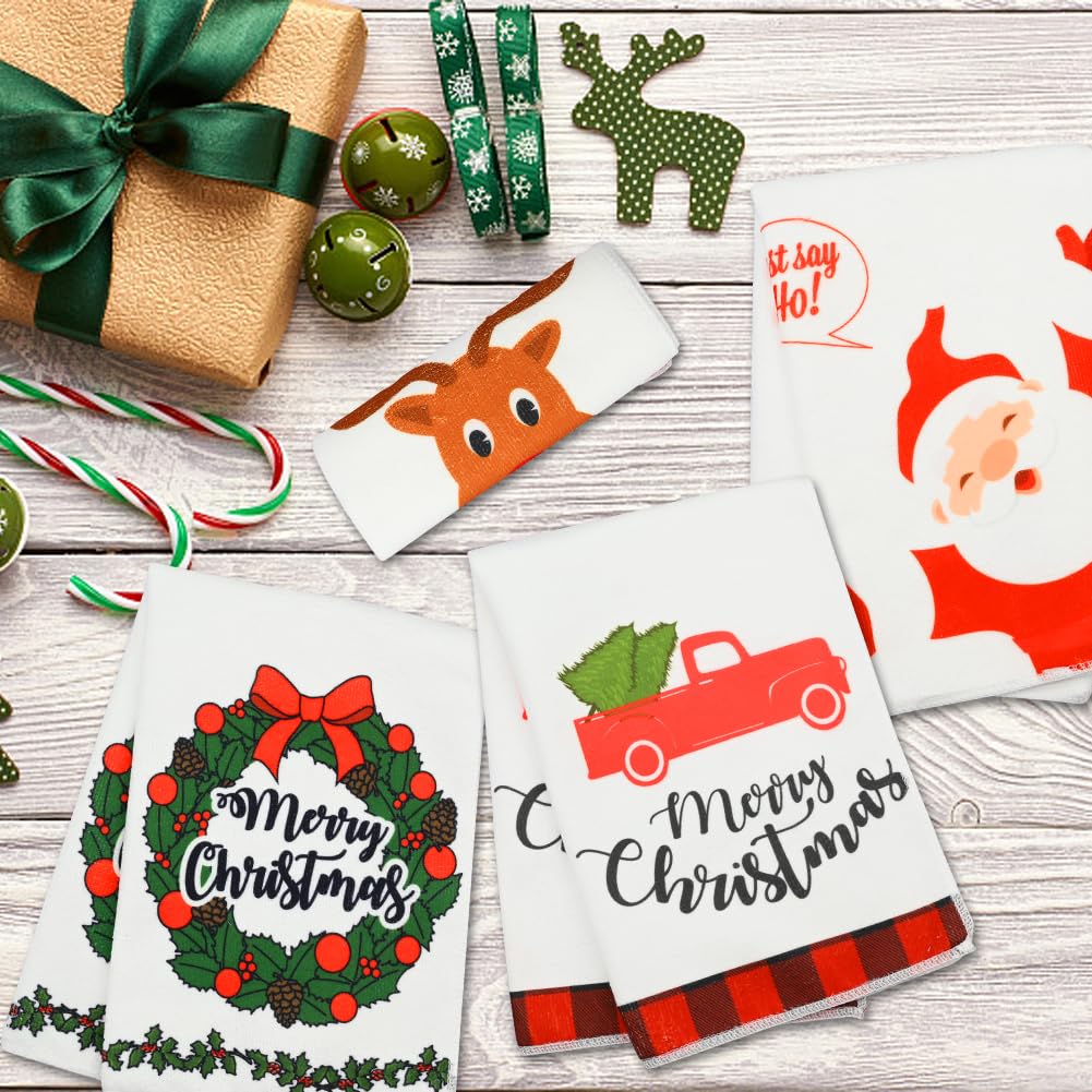 Weihnachts Handtuch Set 3-teilig - Bestickt, 100% Baumwolle, 32x45 Cm, Für Küche & Bad, Festtagsdeko