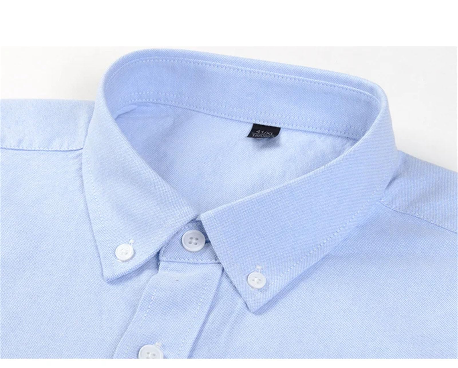 Camicia da uomo in cotone Oxford a righe, a maniche lunghe, casual, da lavoro, elegante