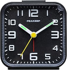 Peakeep 3 D Numbers No Tick Tock Analog Alarm Clock with Classic Beep Sound, Snooze, Manual Light photo Peakeep 3 D Numbers No Tick Tock Analog Alarm Clock with Classic Beep Sound, Snooze, Manual Light