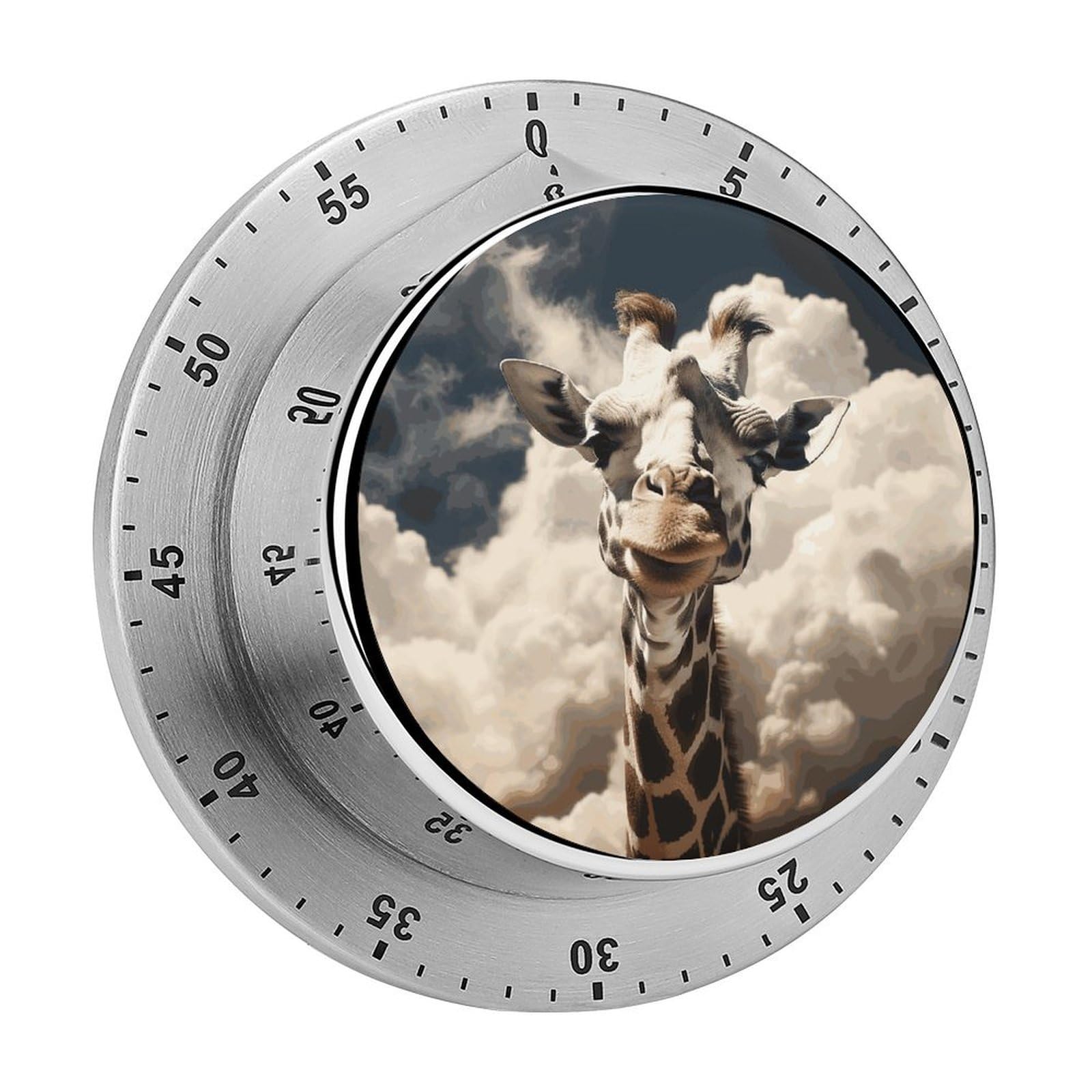 Giraffe in The Clouds Kitchen Timer for Cooking,Chef Cooking Timer Clock with Loud Alarm Stainless Steel Countdown Timer No Batteries for Home Baking Cooking