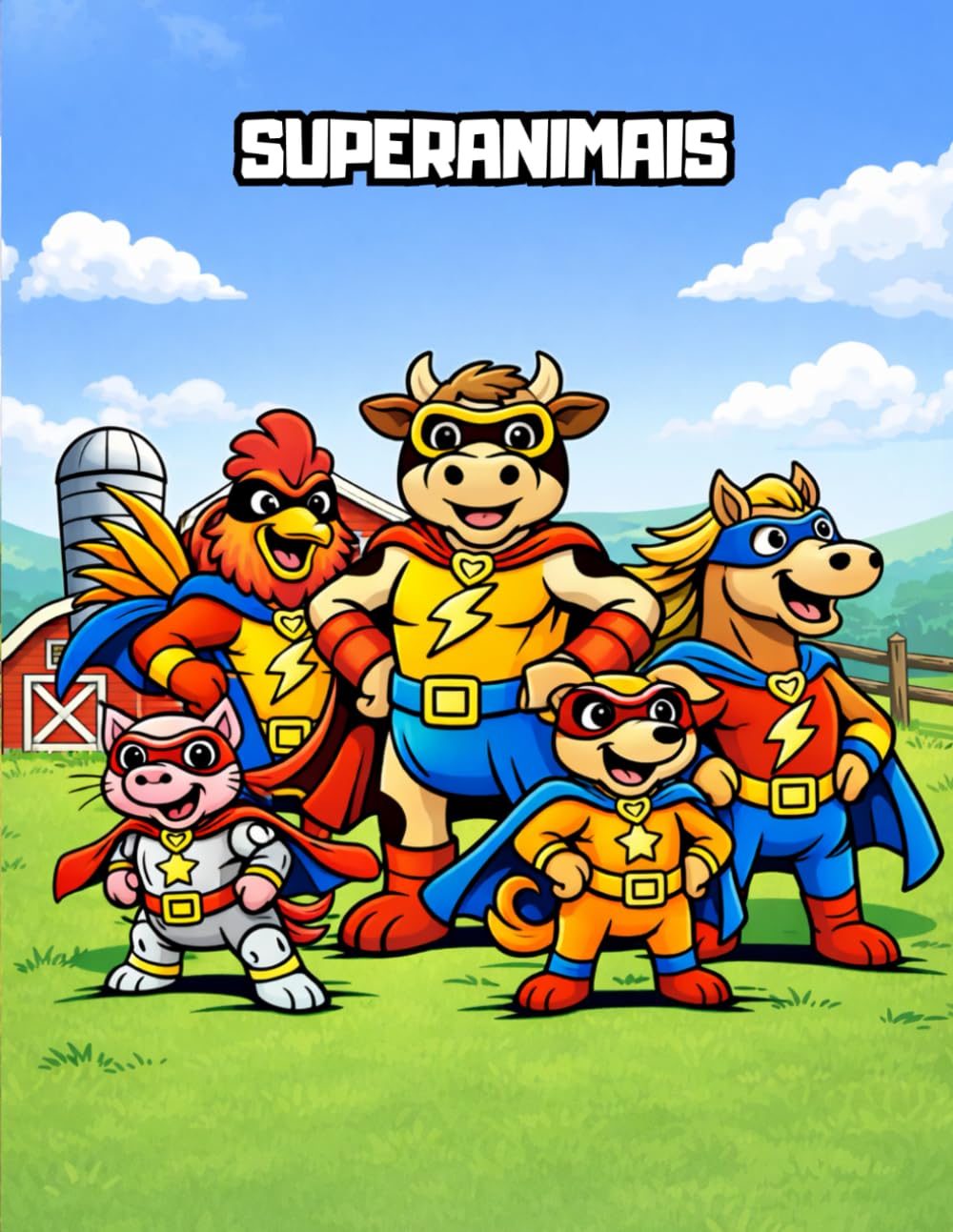 Colorindo Superanimais: Livro de colorir para crianças de animais com superpoderes