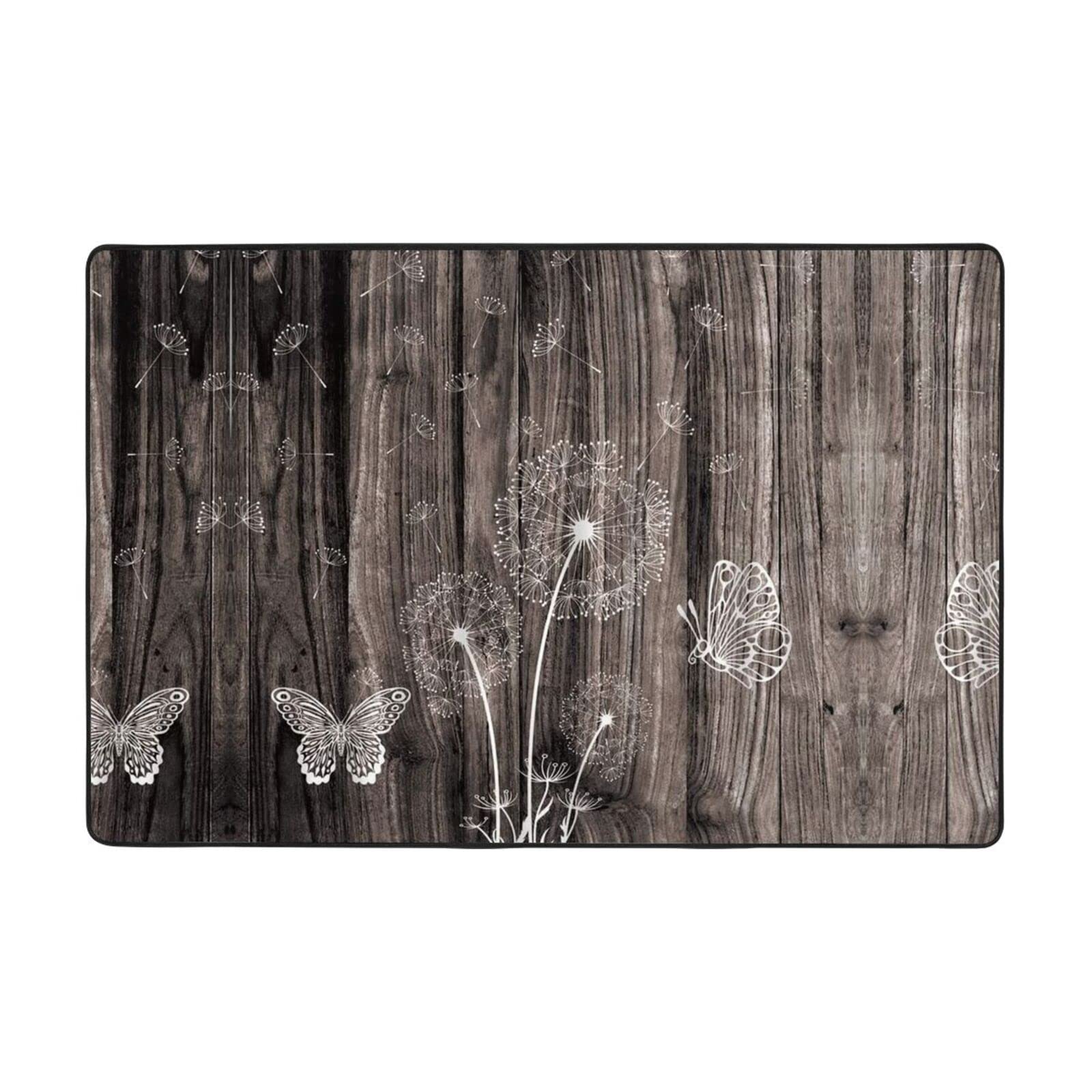Tapis de cuisine antidérapant et absorbant motif bois pour la maison