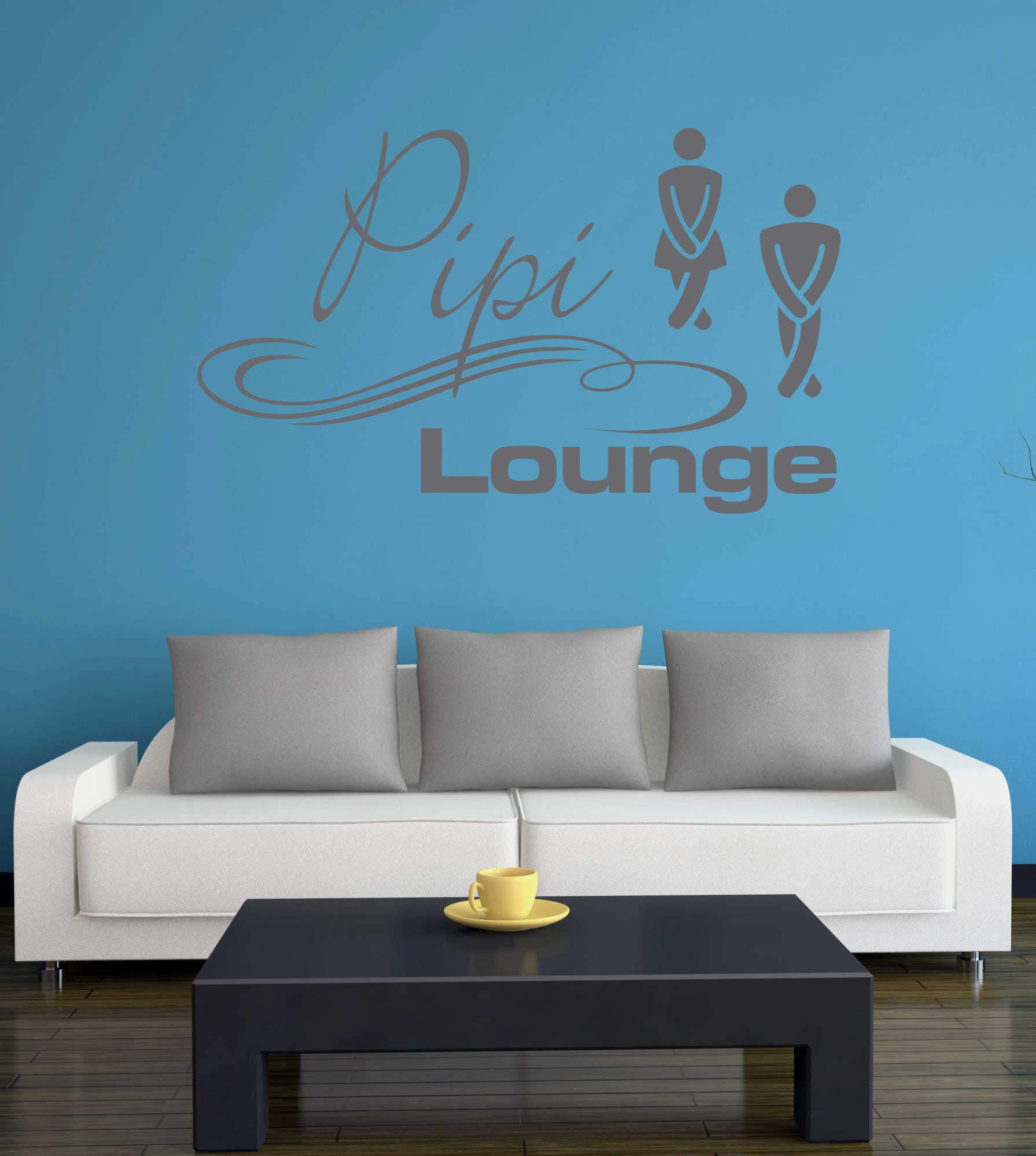 Tür-Wandtattoo „Pipi Lounge“ – 30x18 Cm, Selbstklebend, In 40 Farben | Für Türen, Wände & Möbel