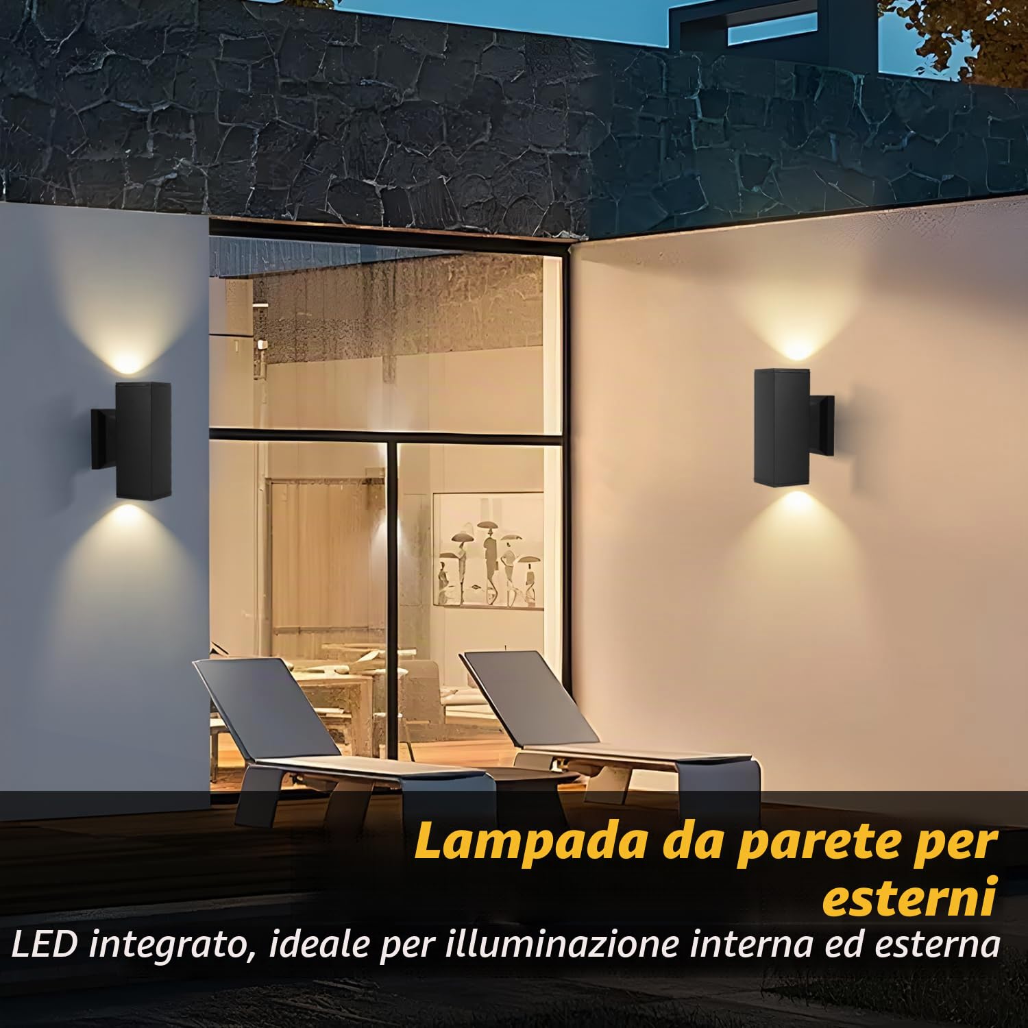 Aigostar Applique da Esterno GU10 - Lampade da Interni ed Esterni - 10 Pezzi in Alluminio Impermeabile IP65, per Patii,Giardini,Corridoi,Balconi,Vialetti, Lampadina Non Inclusa, Nero