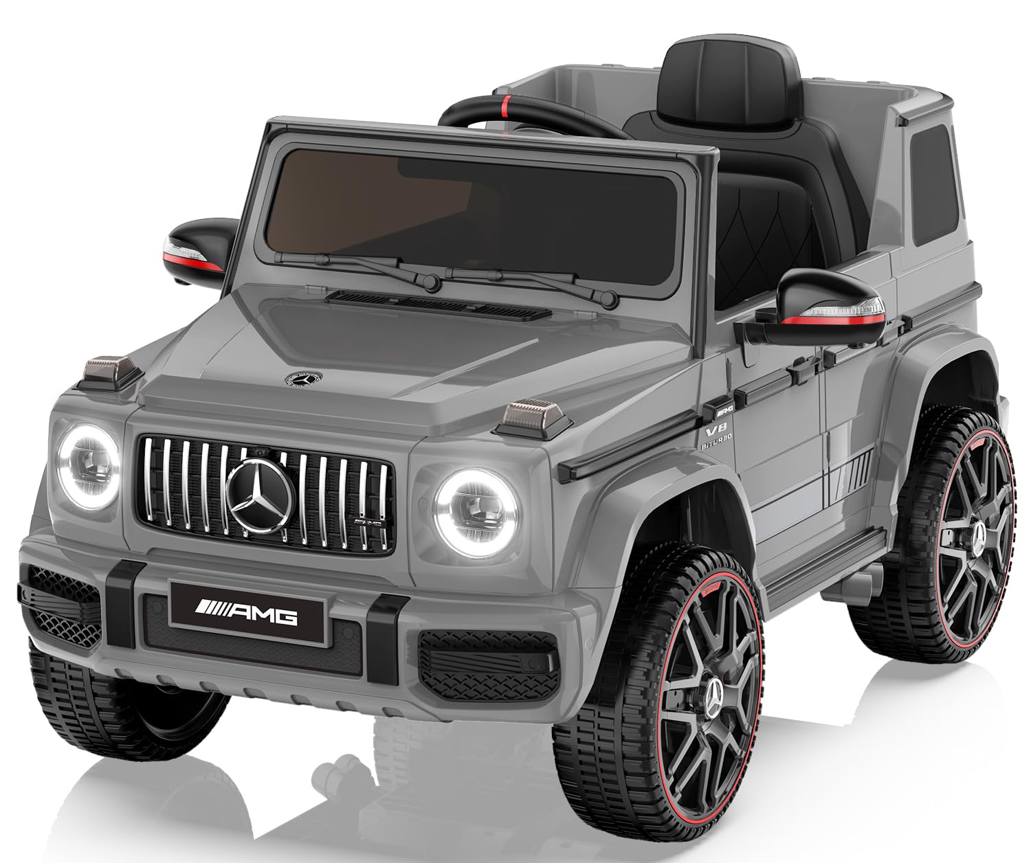 ANPABO 12V 7AH Licensed Mercedes-Benz G63 Electric Car for Kids, Grey
