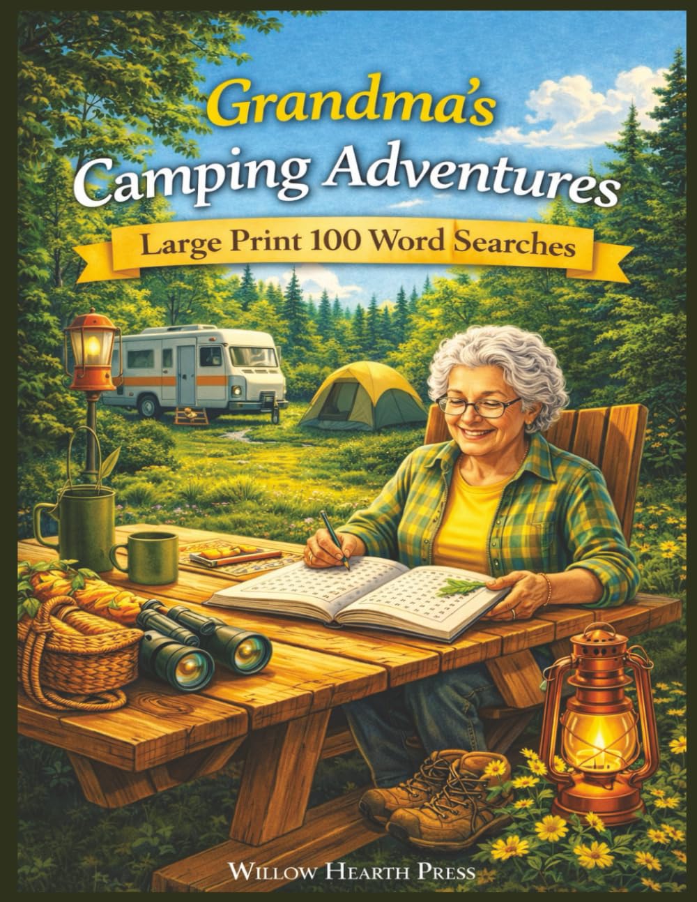 Grandma's Camping Adventure: Large Print 100 Word Searches
