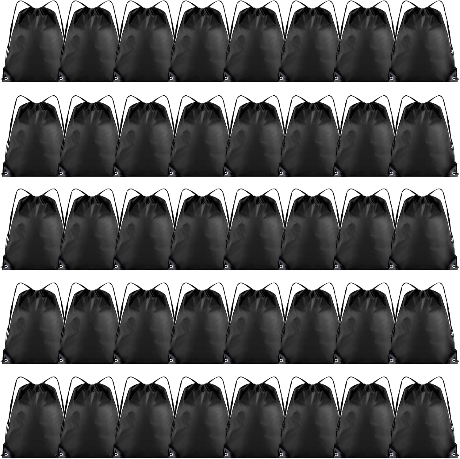 40 Pieces Drawstring Backpack Bulk Cinch Sackpack Ployster Drawstring Bags for Gym Party Trip(Black)