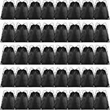 Grneric Drawstring Backpack Bulk 40 Pcs,Polyester Drawstring Bags,Black