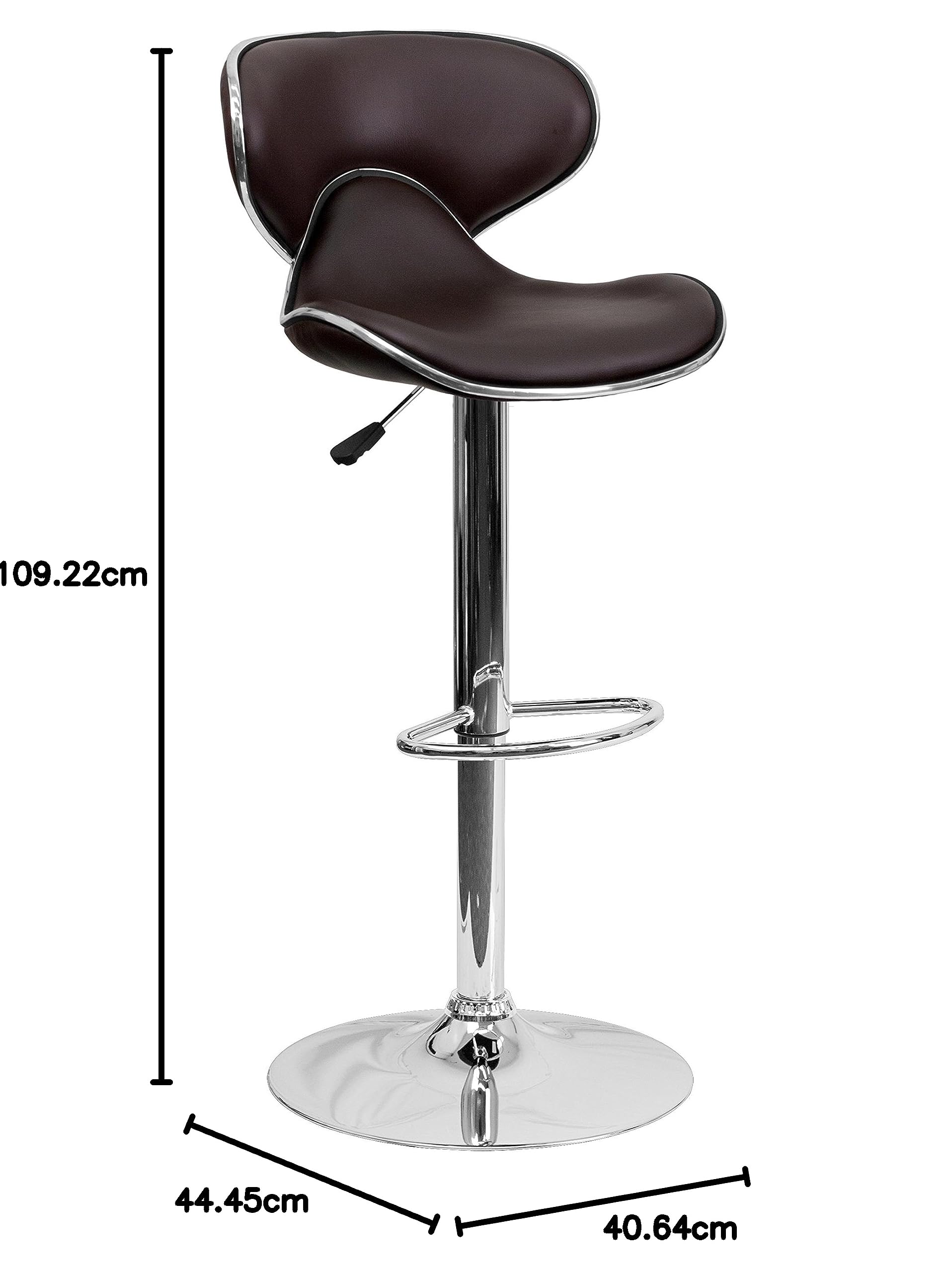 Flash Furniture Aidan - Set di 2 sgabelli da Bar in Vinile con Schienale Medio, Altezza Regolabile, con Base cromata