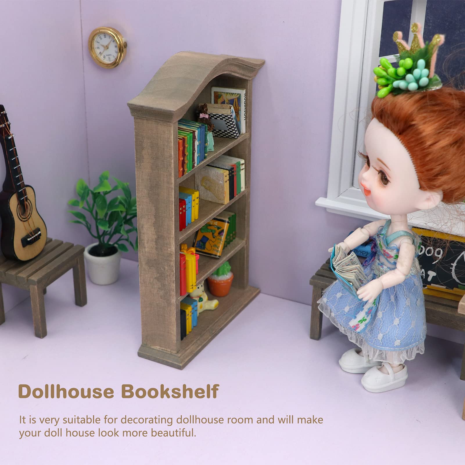 日本製 ４色 ドールハウスシェルフ　本棚 Amazon | ミニ家具模型おもちゃ 1:12 ドールハウス ミニ本棚
