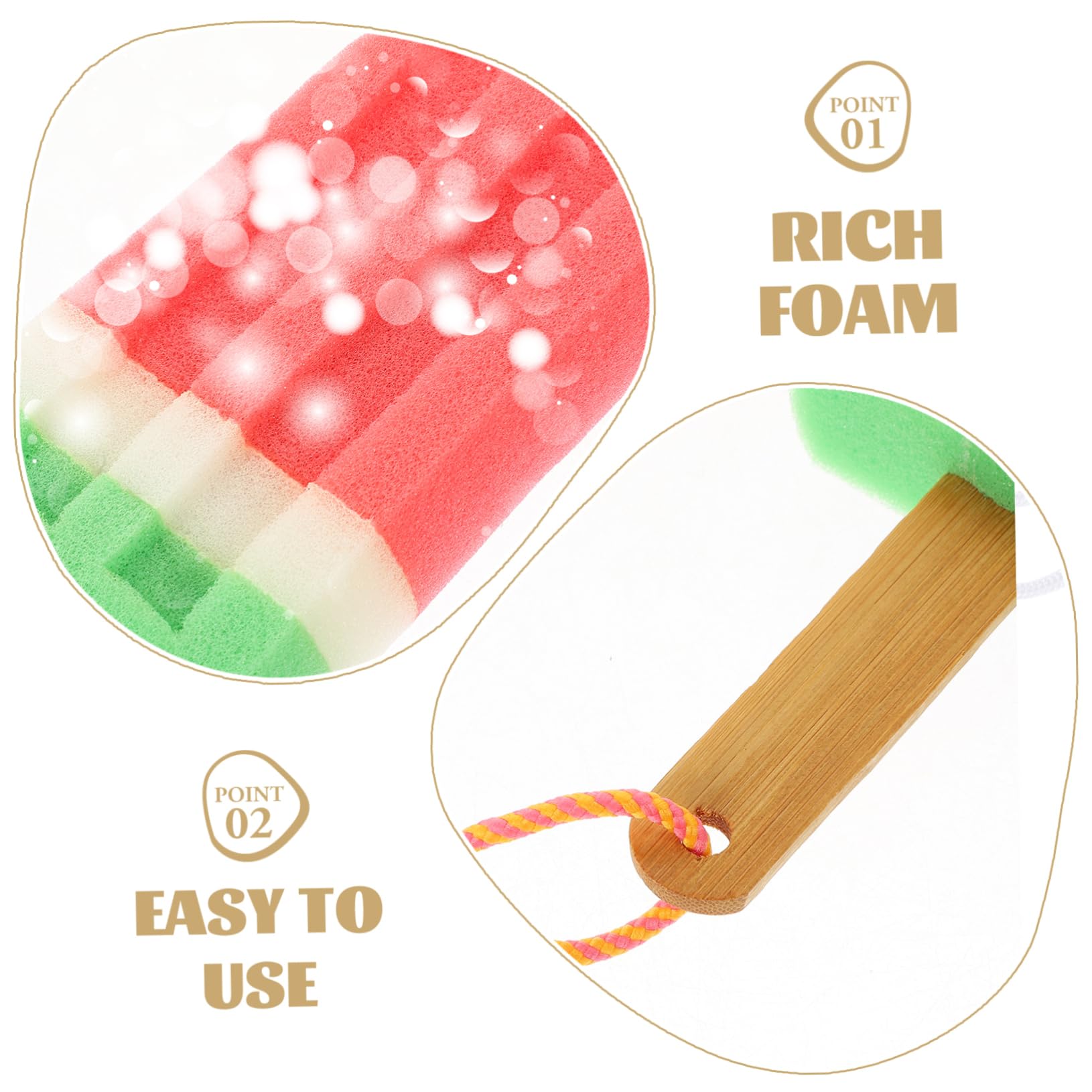 SOLUSTRE 3 Esponjas De Ducha Toalla De Baño Accesorios De Ducha Depurador De Ducha Corporal De Silicona Bola De Baño En Forma De Helado Esponjas Para Limpieza Baño Exfoliante Lavabo