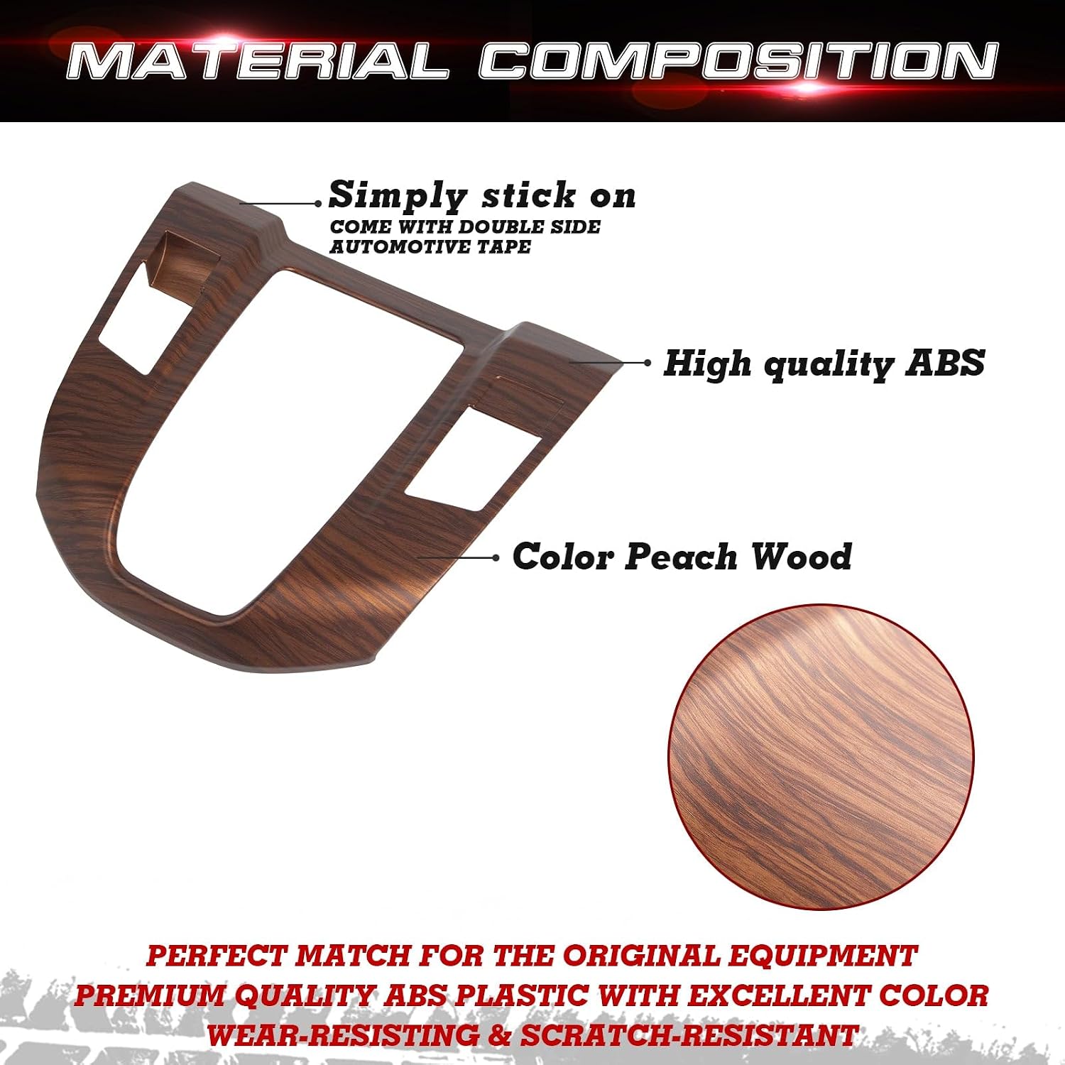 x xotic tech Interior Center Console Gear Shift Panel Decoration Cover Trim, Peach Wood Grain, Compatible with Honda CRV 2017-2022 (Gas Version)