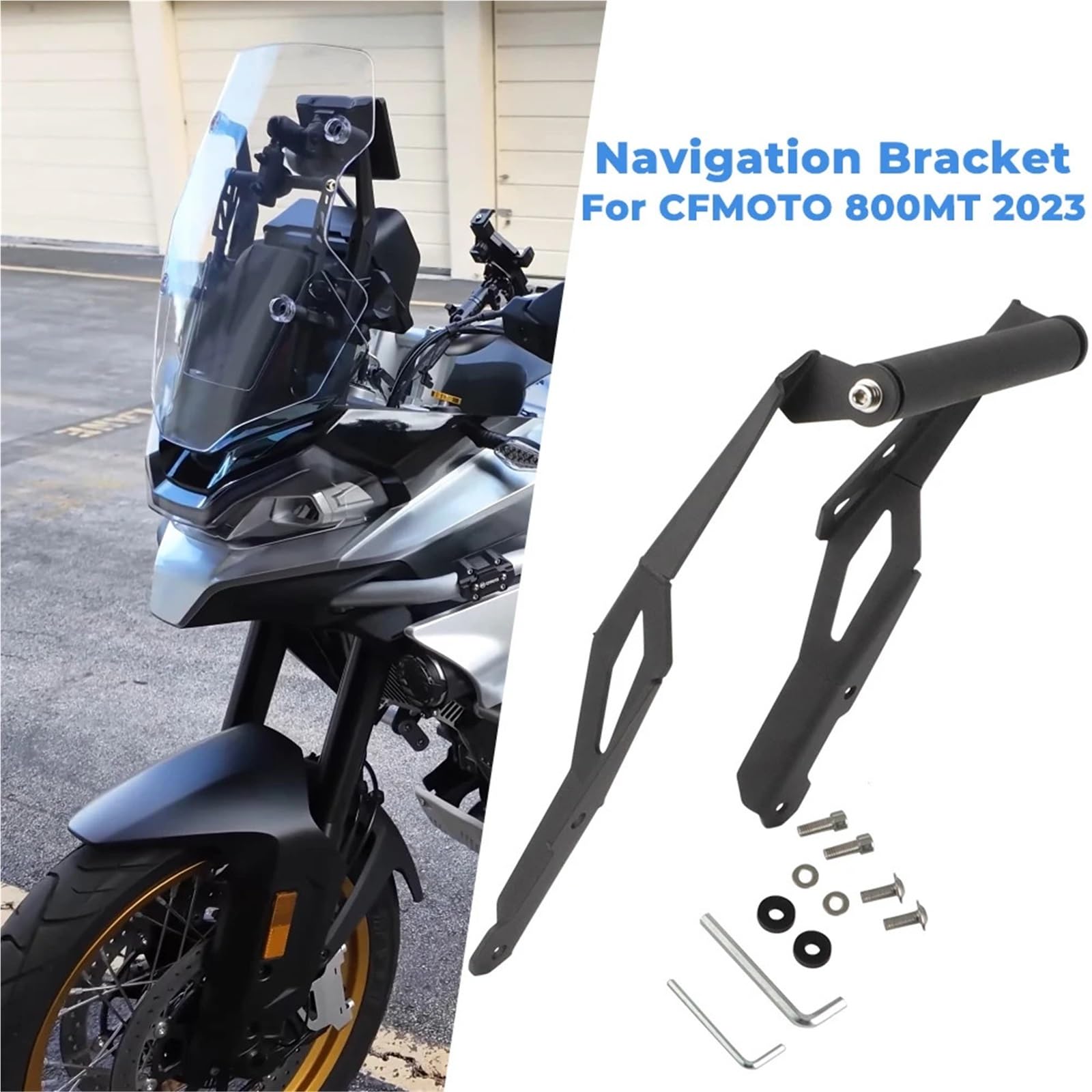 Akcesoria motocyklowe 22 mm uchwyt na nawigację GPS uchwyt na telefon na kierownicę pasuje do CFMOTO 800MT 2023 Uchwyt do nawigacji GPS