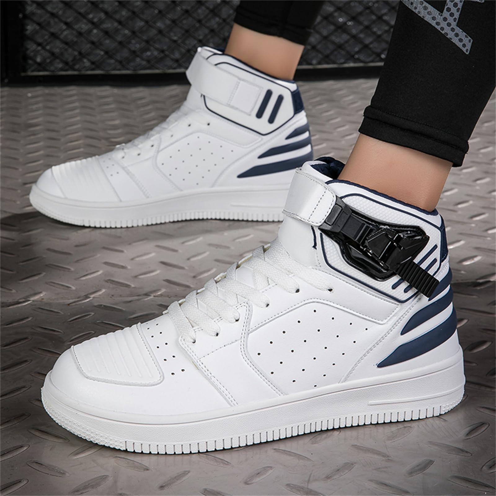Scarpe da Moto Stivaletti da Moto da Uomo da Strada Fibbia Leggera Antiscivolo Comode Scarpe da Equitazione da Viaggio da Lavoro