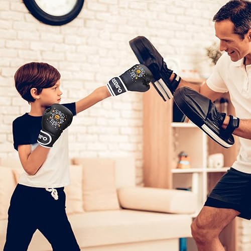 Miniatura 6 de Guantes de boxeo para niños, guantes de entrenamiento de boxeo juvenil para niños y niñas de 3 a 9 años, guantes de lucha de 4 y 6 onzas, saco de