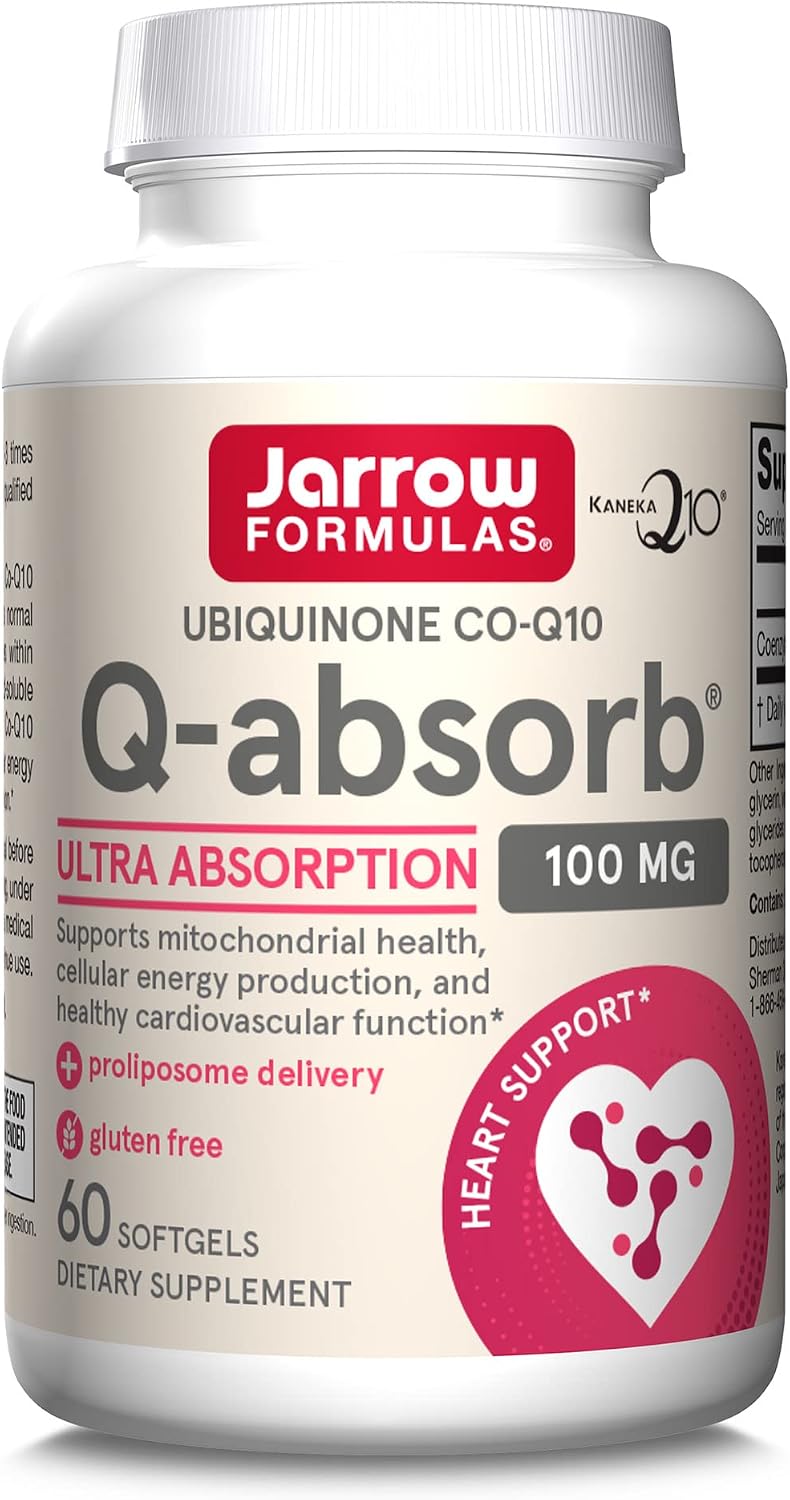 Jarrow Formulas Q-absorb Co-Q10 100 mg - 60 Softgels - High Absorption Co-Q10 - Antioxidant Support for Mitochondrial Energy Production & Cardiovascular Health - Up to 60 Servings