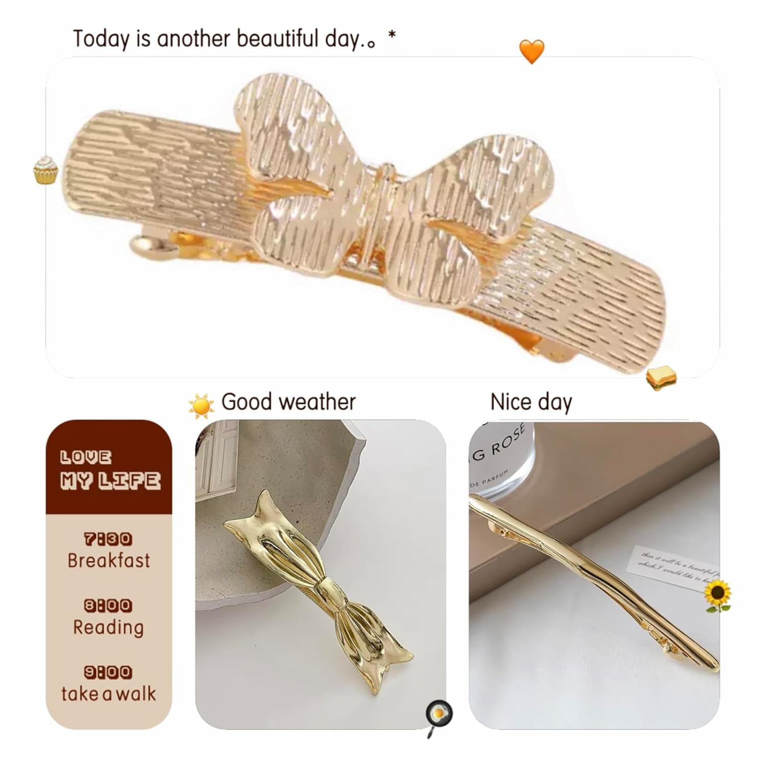 3 PCS Metal Hair Clips for Women Simple Hair Barrettes Large Gold Hair Accessories French Hair Clips for Long Thick Thin Hair Set 11 - Image 2