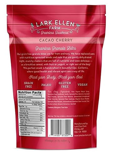 Miniatura 2 de Lark Ellen Farm Bocados de granola libre de granos, paleo deliciosos aperitivos veganos orgánicos certificados sin gluten y cereal hecho de nueces y