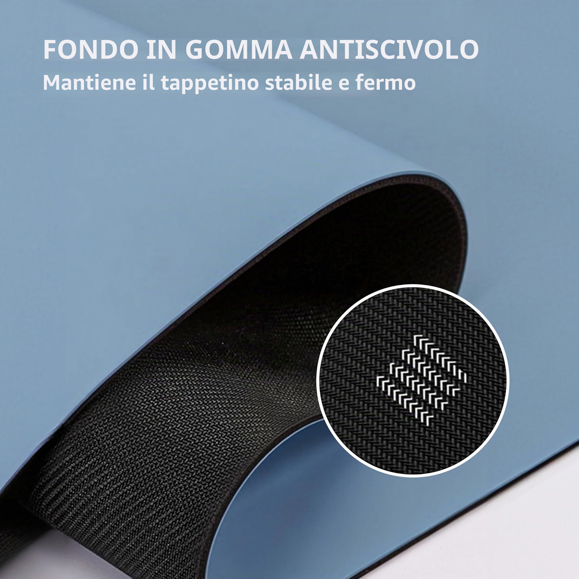 PU Tappetino Palestra, Tappeto Pilates Spesso, Tappetino per Yoga Antiscivolo, Tappetino Yoga Professionale per allenamento, sport, turn, pilates, con tracolla, 183 x 60 x 0,5 cm