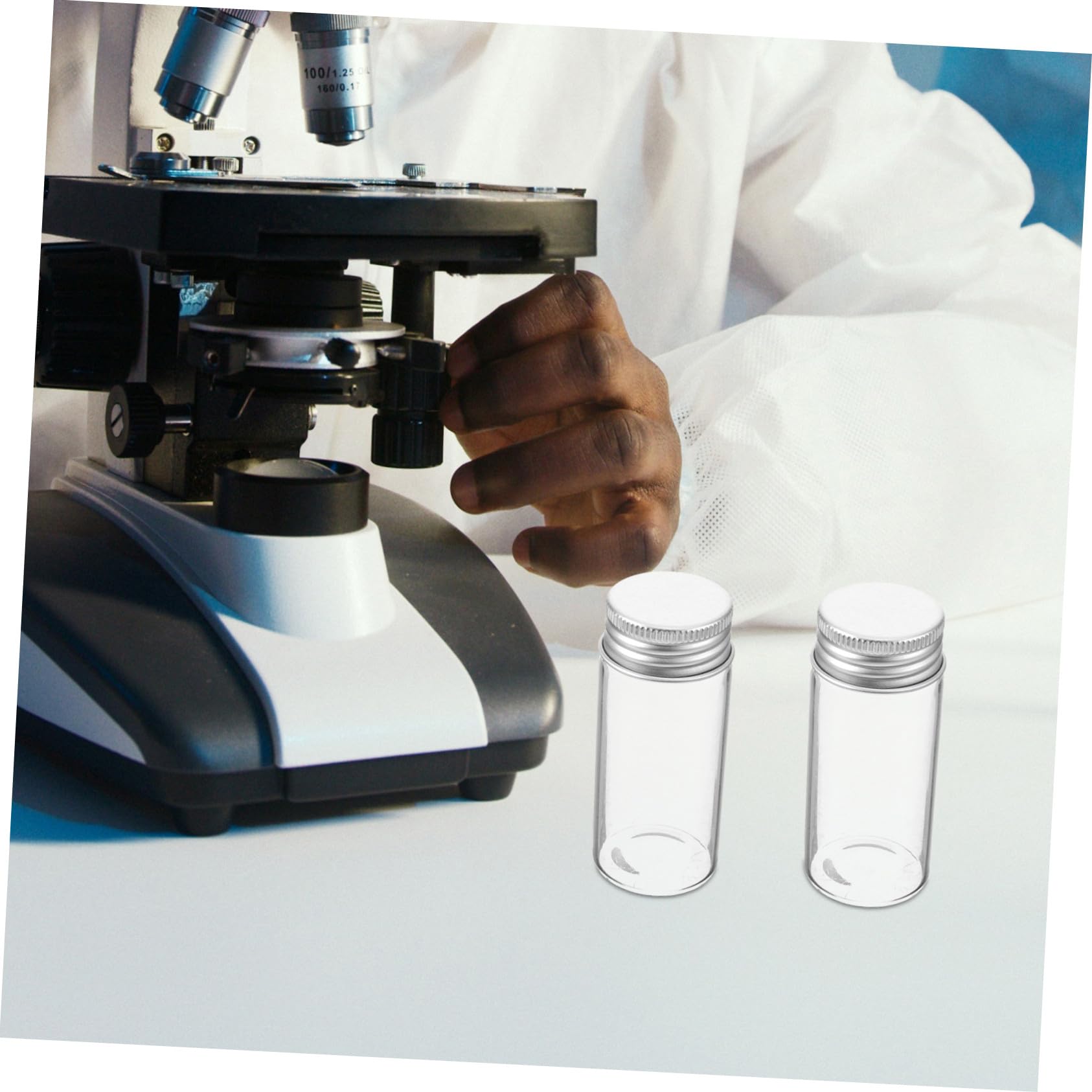 30 Pezzi Mini Provette Vetro Trasparente con Tappo Ermetico Contenitori Sigillati per Polveri e Capsule Barattoli Piccoli per Bomboniere e Laboratorio