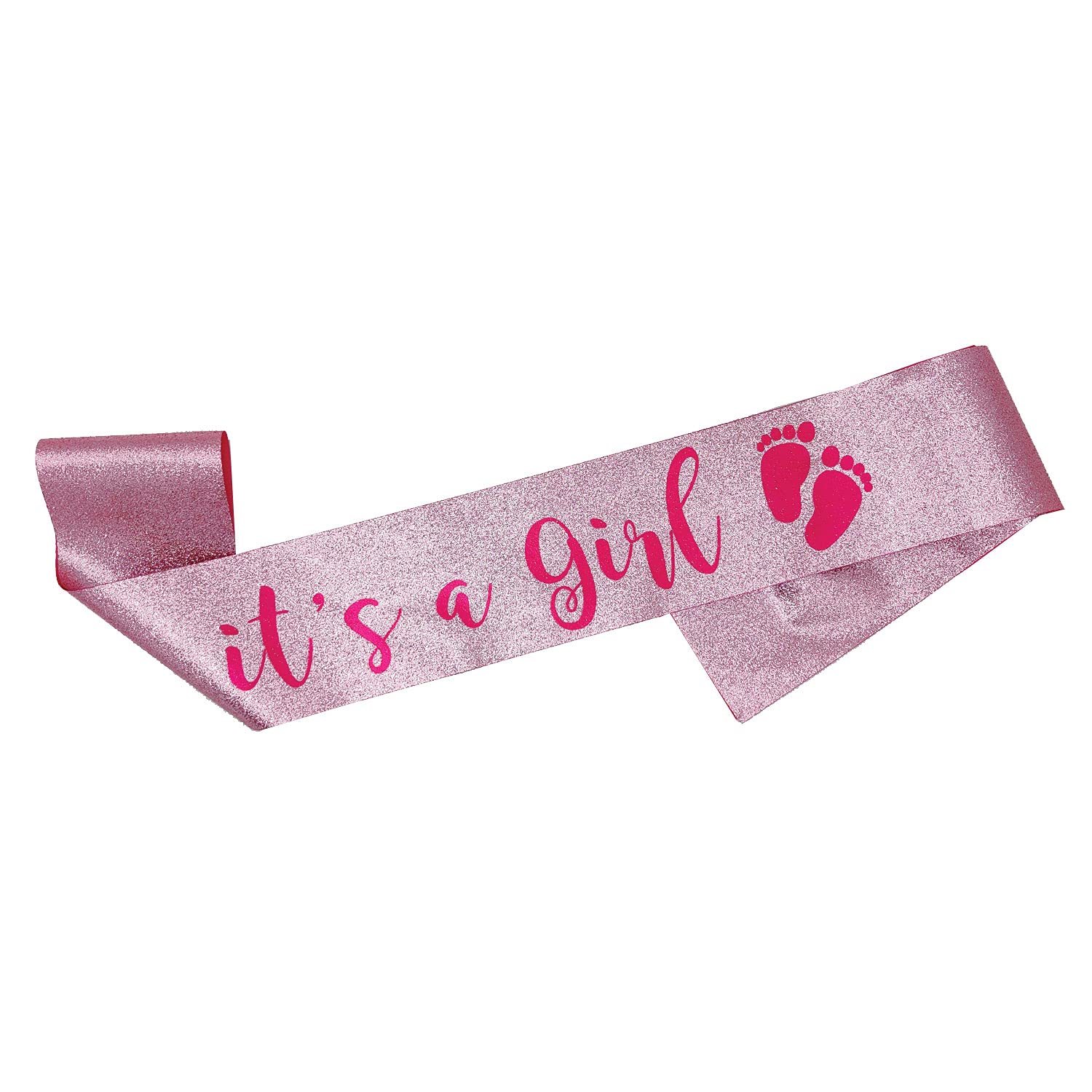 OMISS Glitter Sash for a Sparkling Baby Shower (Pink)