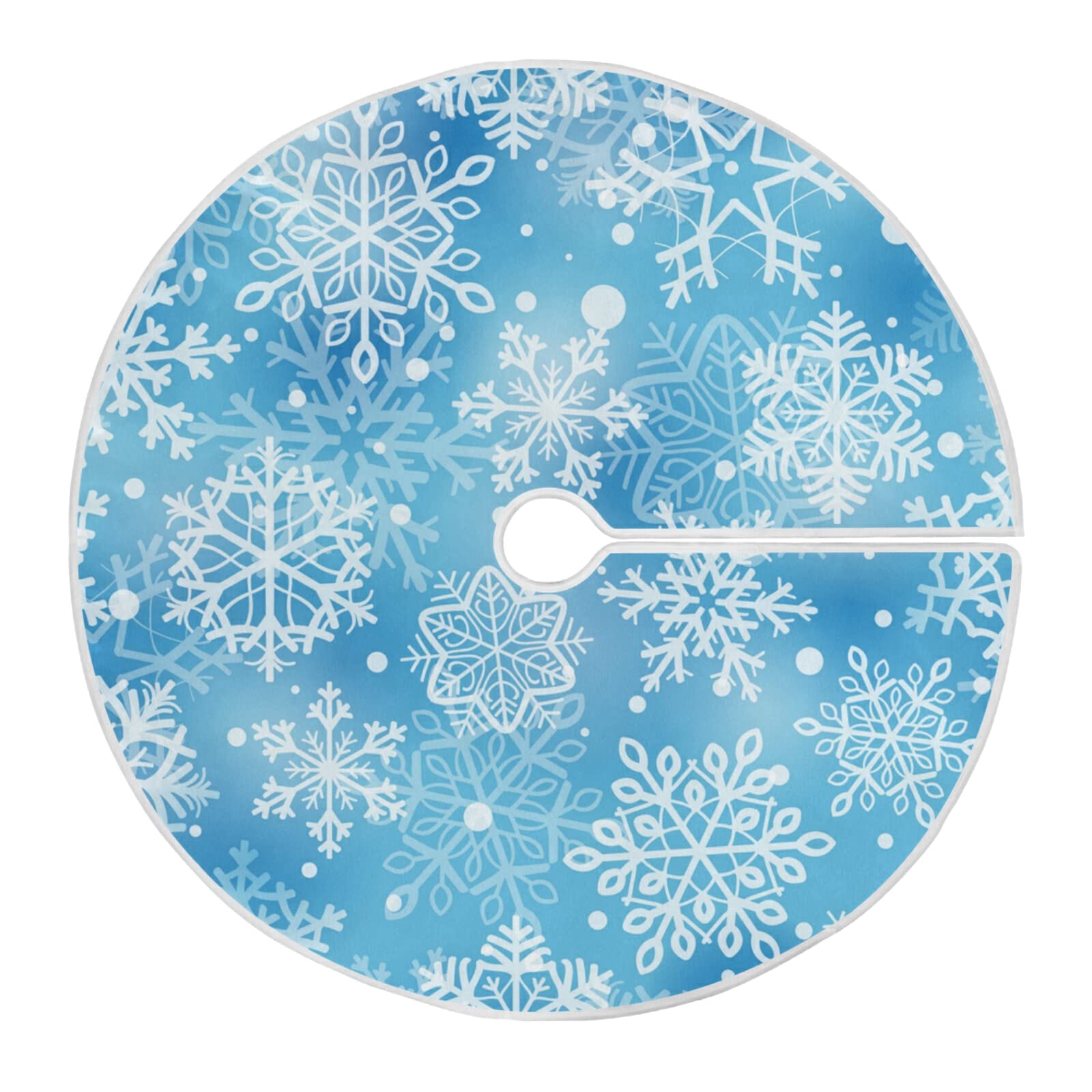 ABAKUHAUS Gonna Per Albero Di Natale 135 Cm – Stile Fiocco Di Neve, Trapuntata, Decorazione Invernale (Blu/Nero/Bianco)