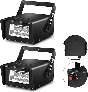 Czgor 5 LED Wireless Mini Strobe Lights (2 Pack)